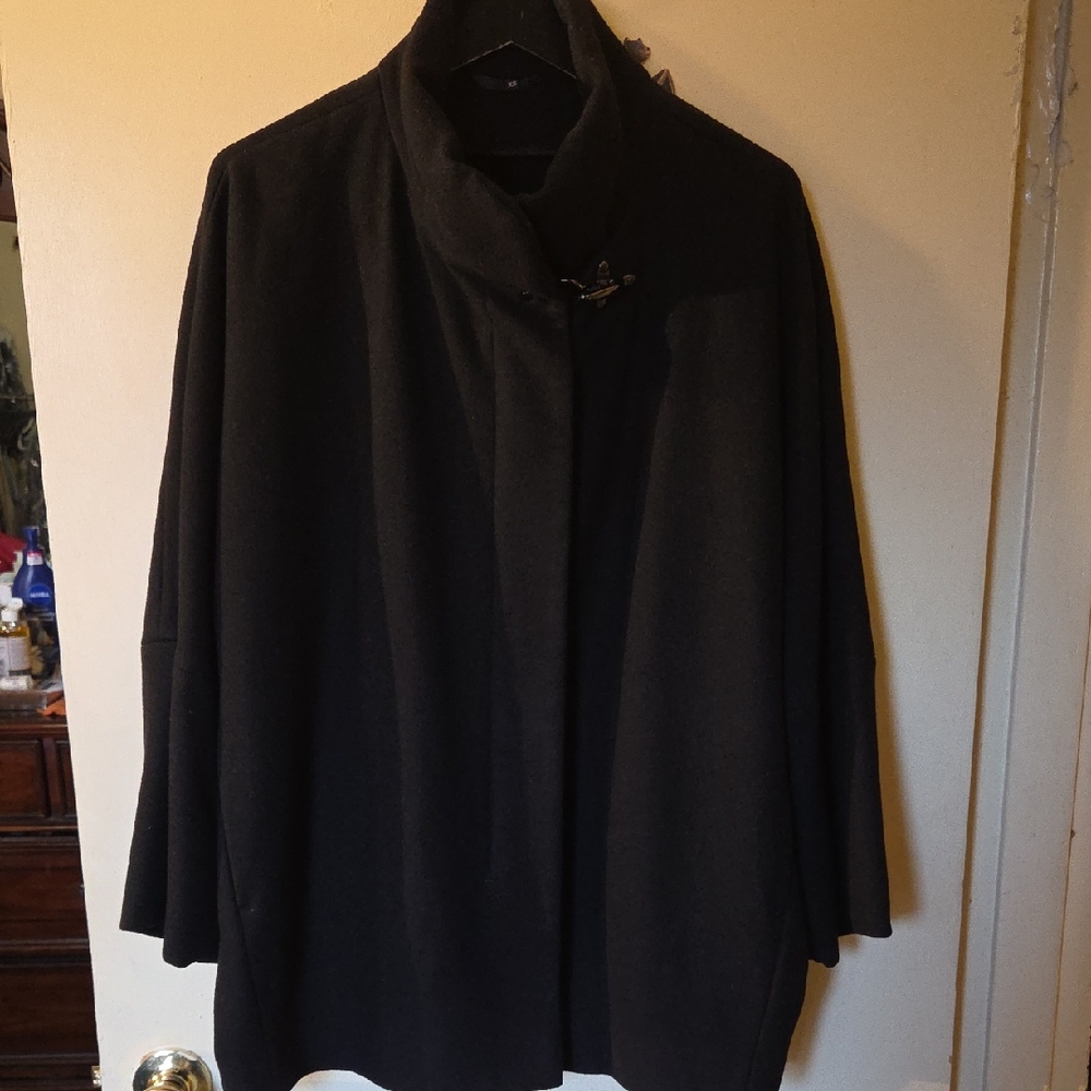 Fay Elegant Dark Cape Jacket